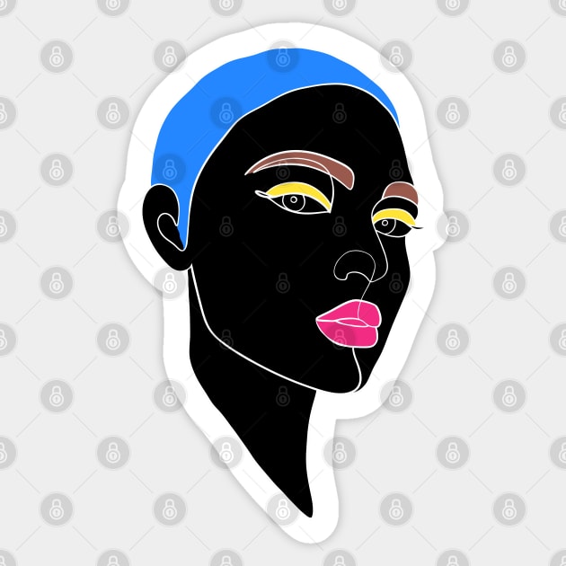 Woman face in minimalist style Sticker by WarmJuly